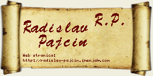Radislav Pajčin vizit kartica